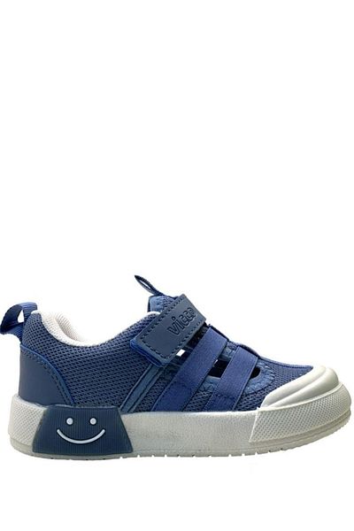 Vicco Momo Orthopedic Boy's Denim Blue Linen Lighted Sneaker