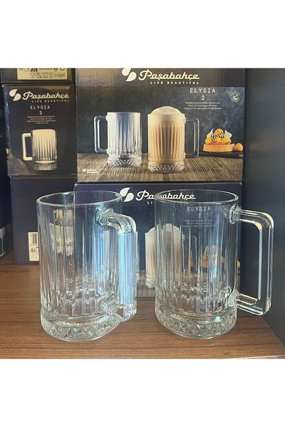 Paşabahçe Pasabahçe Elsyia 2-Piece Glass Cup with Handle