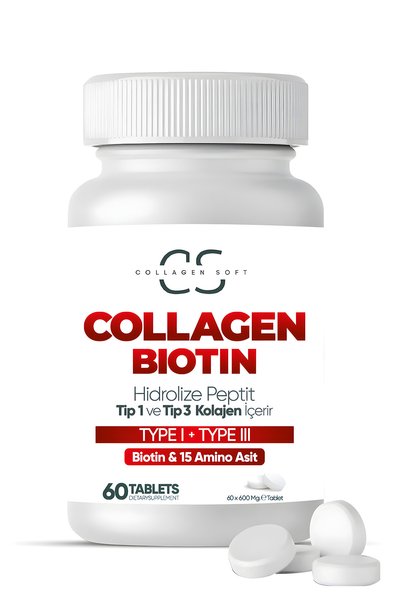Collagen Soft 6-Piece Opportunity Hydrolyzed Type 1, 60 Tablets Containing Type 3 Collagen Peptides, Biotin And 15 Amino Acids