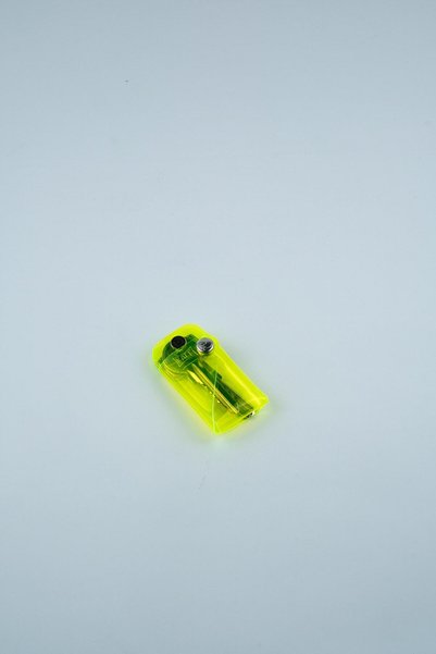 Badger Collection Folding Keychain Lemon-Unisex Men's Women's Minimal Gift Design Neon Yellow Transparent PVC Color