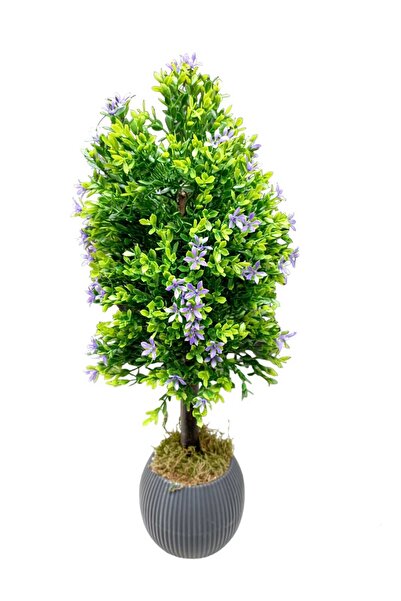 Cennet Home Bonsai Ağacı Hediyelik mineli bodur yapay ağaç antrasit siyah saksıda