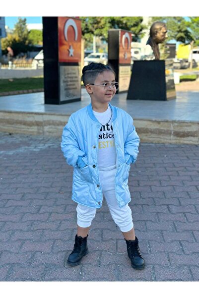 Eybabykids çocuk unisex kapitone desenli şişme mont kaban