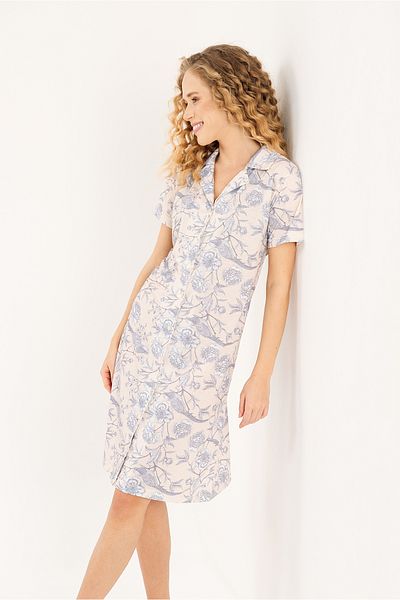 Yeni İnci SHIRT COLLAR COTTON WOMEN'S NIGHTWEAR