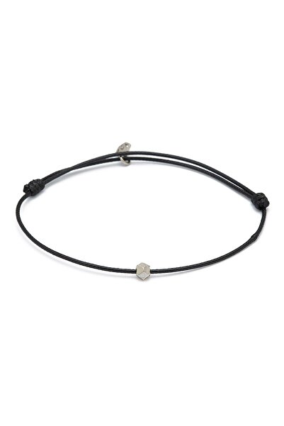 Atolyewolf Siyah Ip Şans Bileklik