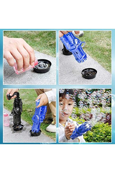 Numaca Pilli Oyuncak Köpük Tabancası Bubble Machine Köpük Silahı 500 Ml Baloncuk Likiti Hediyeli