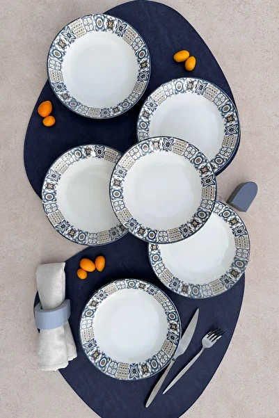 porselenden Leon 6-Person 20 cm Special Design Porcelain Pit Dinner Plate Set