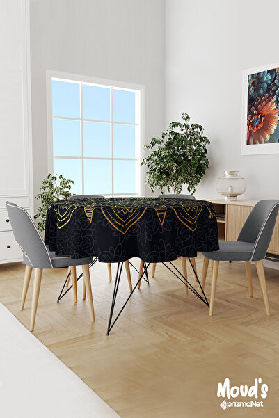 Moud's Față de masă rotundă din piele întoarsă cu model Sultans