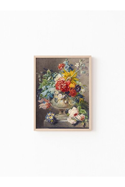 epiqart Flower Bouquet in Vase - Wooden Frame