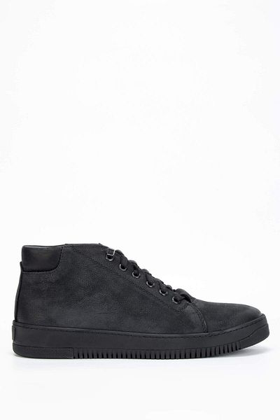 Tamer Tanca Men's Genuine Leather Black Nubuck Boots