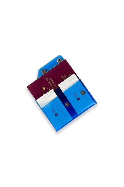 Badger Collection Passport Case Passport Holder Passport Wallet Blue Minimal Gift Design Transparent Pvc Jellypass