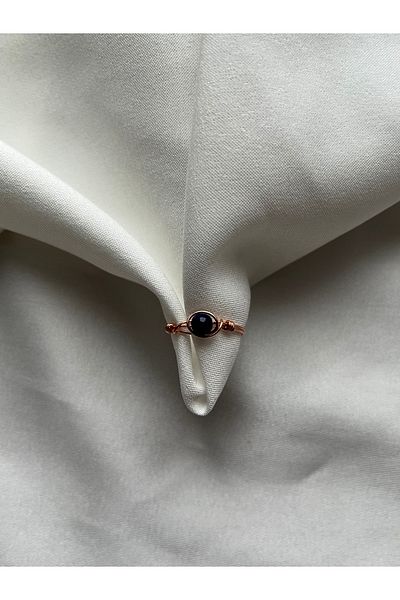 PelvedDesign Lapis Lazuli Stone Handmade Copper Minimal Wire Ring