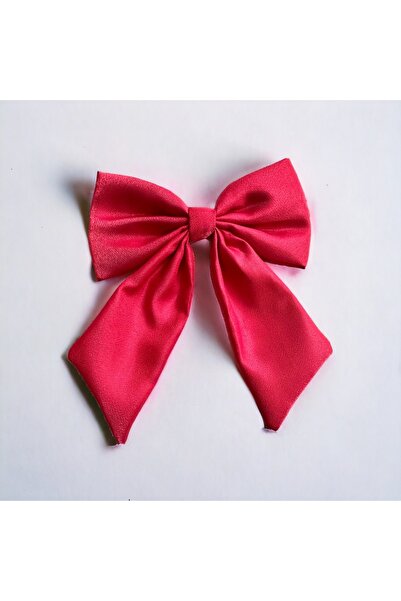 alsaccessories Agrafă de păr cu fundă de culoare roșie din țesătură strălucit...