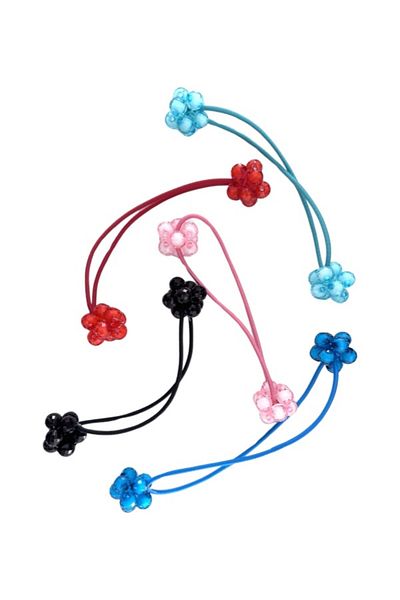 MAZEN Glass Beaded Rubber Buckle Children's Buckle (2 PCS) Turquoise
