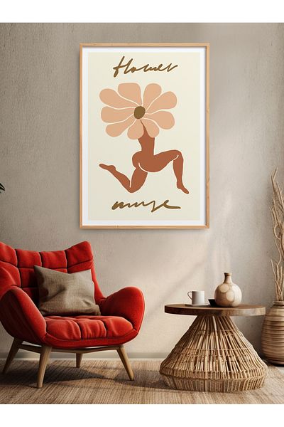 HOMEPACK Единична рамка за картина на жена с йога, модерен плакат, картина TK/417