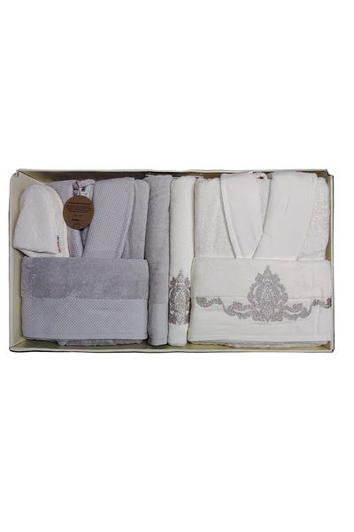 Özdilek Valıoso Grey-Cream/Pink Aile Set