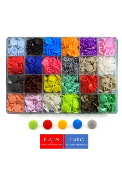 PLATINSEW Plastik Çıtçıt 24 Renk 240 Adet