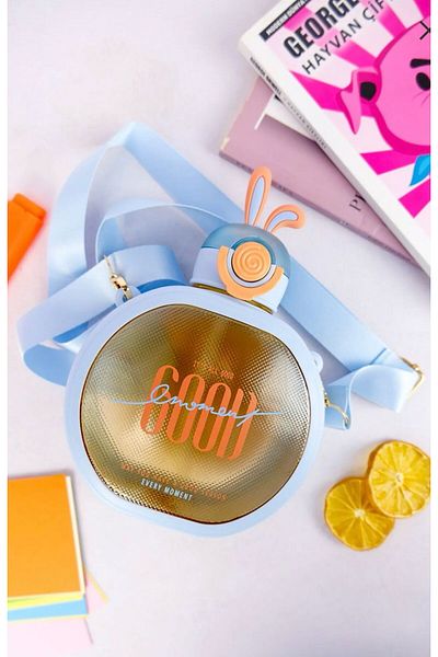 Tohana Rabbit Ear Figured Hanging Healthy Polycarbonate Water Bottle 700 Ml BLUE-PURPLE GIFT