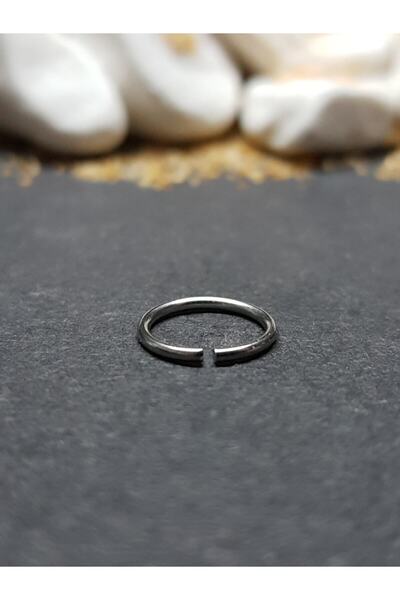 Lumnos Takı Cerrahi Çelik 10 Mm Gümüş Renk Çelik Halka Burun Piercing Halka H...