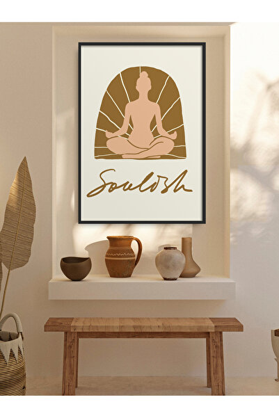 HOMEPACK Single Framed Woman Yoga Painting Modern Poster Painting Tk/418