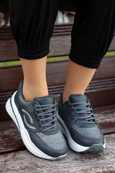 kajal ayakkabı ALFA Sim Detay Tabanlı Ayakkabı - PLATİN