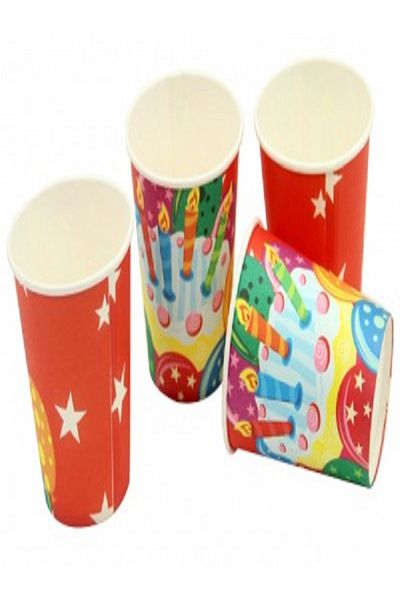 Kazanabil CAKE AND BALLON PRINTED CARTON PARTY CUP 12 PIECES