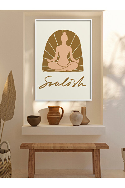 HOMEPACK Single Framed Woman Yoga Painting Modern Poster Painting Tk/418