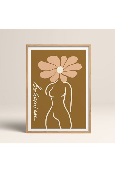 HOMEPACK Единична рамка за картина на жена с йога, модерен плакат, картина TK/422