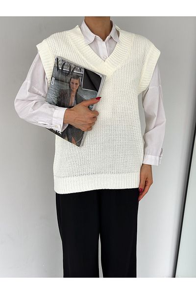laughs WOMEN'S V-NECK KNITWEAR SWEATER DE5578