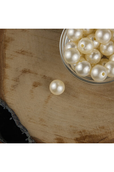 Prestij Boncuk لؤلؤة بلاستيكية كريمية 14 ملم 500 جرام