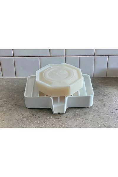GENCAX White Solid Soap Dispenser for Your Bathrooms with Water Drain