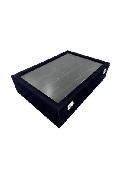 Dijital Çarşı Richbox 8'li Gözlük Kutusu Alcantara Siyah