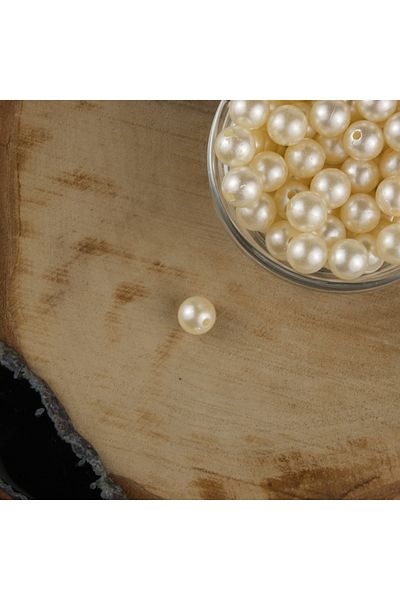 Prestij Boncuk Perla Plastic Cremă 10 mm 500 Grame