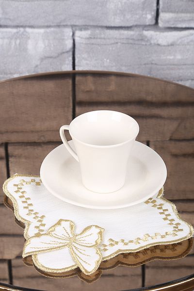Bonny Home Șervețel de prezentare pentru cocktail Butterfly Gold Broderie Șervețel de prezentare pentru cafea