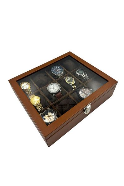 Dijital Çarşı Richbox 12-Piece Watch Box Tan