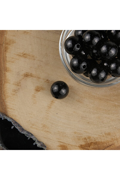 Prestij Boncuk Μαύρο Πλαστικό Πέρλα 16 mm 500 γραμμ