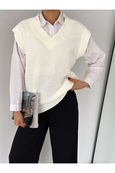 laughs WOMEN'S V-NECK KNITWEAR SWEATER DE5578
