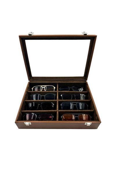 Dijital Çarşı Premium 8-Piece Glasses Box Sand Color