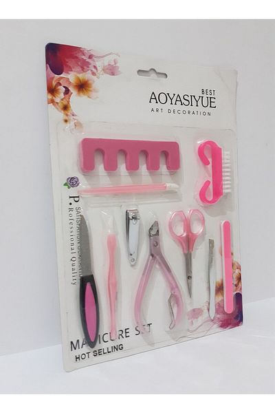 renkli çiçekler Manicure Set 10 Piece Manicure Set