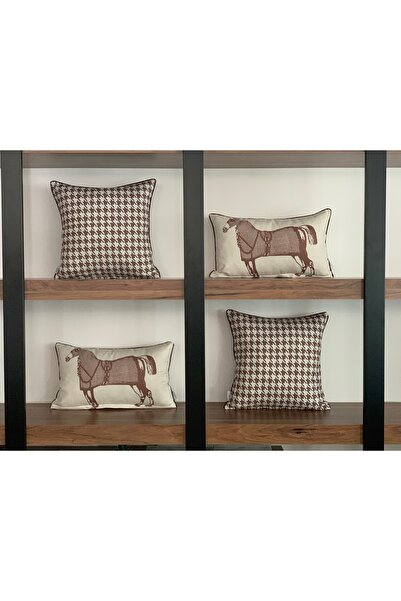 KIRLENTİM 4LÜ-E89AE569 Husă de pernă cu model pe două fețe, imprimată digitală, cu margini