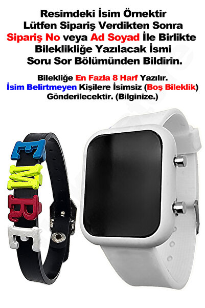 tutkanstore Çocuk Kol Saati İsme Özel Hediye Bileklik Dijital Su Geçirmez Kız...