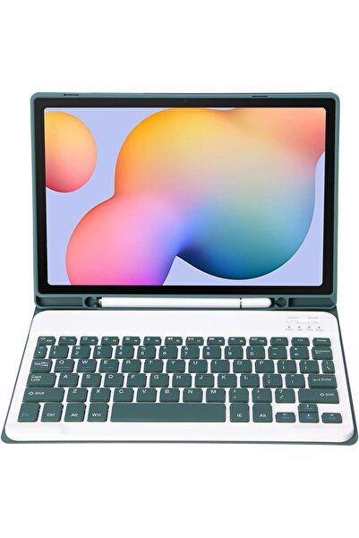 Fogy Samsung Galaxy Tab S6 Lite 10.4 SM-P610/P615 için Çıkarılabilir Bluetooth Klavyeli Klavye Kılıfı
