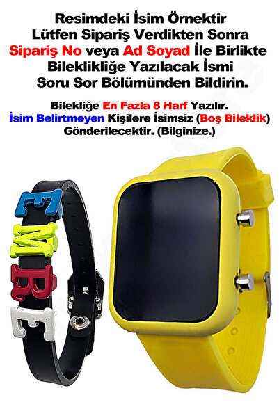 tutkanstore Çocuk Kol Saati İsme Özel Hediye Bileklik Dijital Su Geçirmez Kız...