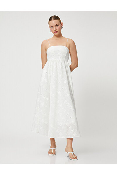 Koton Еластична дълга рокля с презрамки Daisy