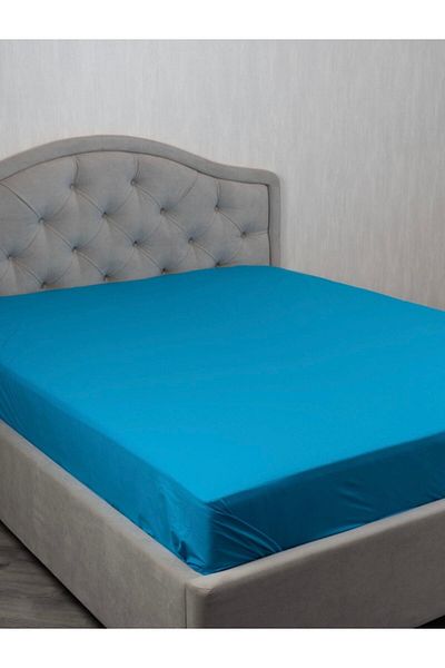 Guloglu Home Двоен плосък чаршаф с плъзгаща се подплата (240x260 см) - Тюркоаз