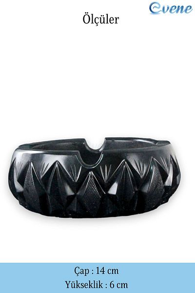 Evene Black Ashtray - Decorative 2 Pieces Model 3