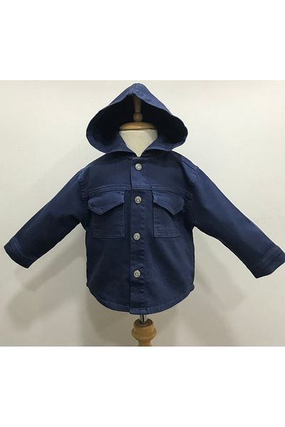 Çikoby Baby Boys Hooded Jeans Jacket-Shirt