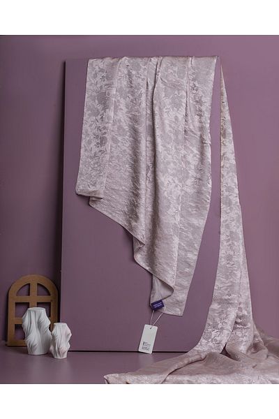 Scarf Shiny Jacquard Flower Pattern Shawl - Light Powder Gray -
