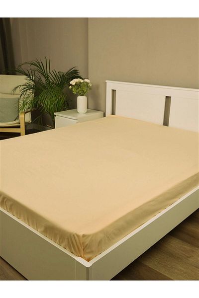 Guloglu Home Double Flat Non-Elastic Sheet (240x260 Cm) - Gold