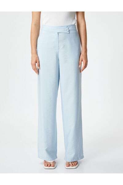 Koton Melis Ağazat X Koton - Viskon Karışımlı Bol Paça Pantolon