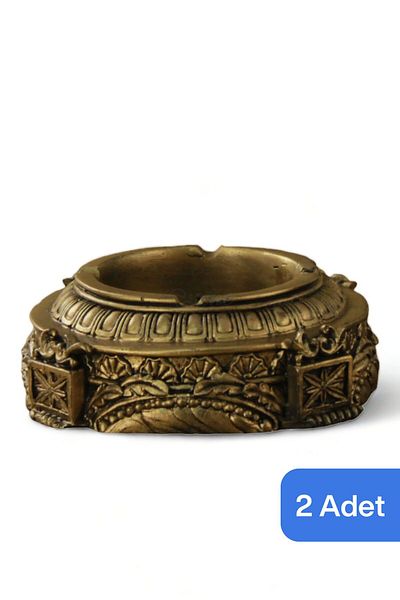 Evene Ashtray Gold Antique Ash Tray Decorative Ashtray 2 Pieces Model 2